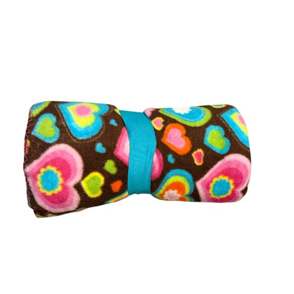 Heart Pattern Roll-Up Throw Blanket with Carry Strap - Picture 2 of 3